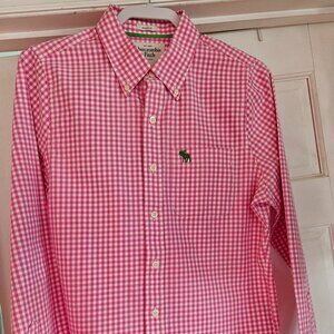 Pink and white checked Abercrombie Blouse